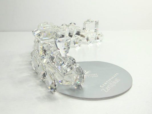Swarovski Silver Crystal Train Set Engine Cars Caboose 4 Pieces Faceted. S261