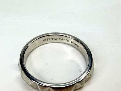Tiffany & Co. Platinum 950 geometric 4mm Wedding Band Ring Size 9.75 9.5g JR1994
