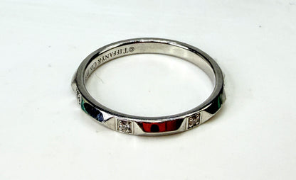 Tiffany & Co. Tiffany True PT950 Platinum 7 Diamond Band Ring Size 9.75 JR1996
