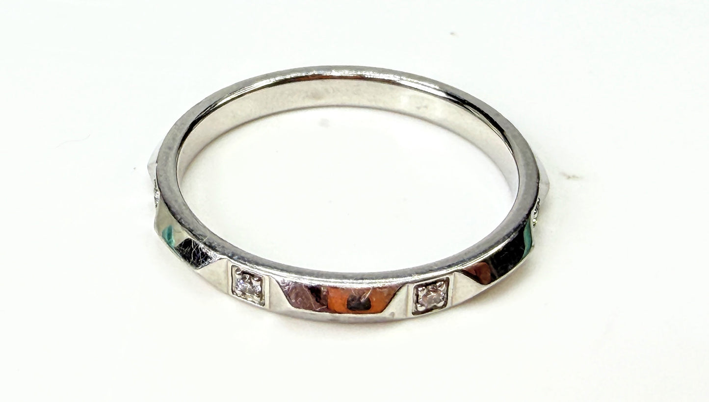 Tiffany & Co. Tiffany True PT950 Platinum 7 Diamond Band Ring Size 9.75 JR1996