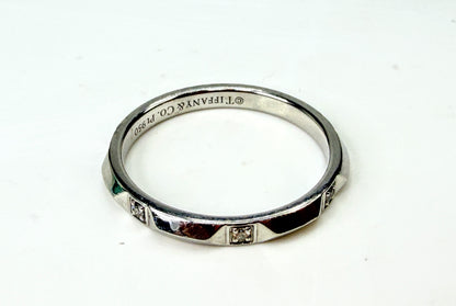 Tiffany & Co. Tiffany True PT950 Platinum 7 Diamond Band Ring Size 9.75 JR1996