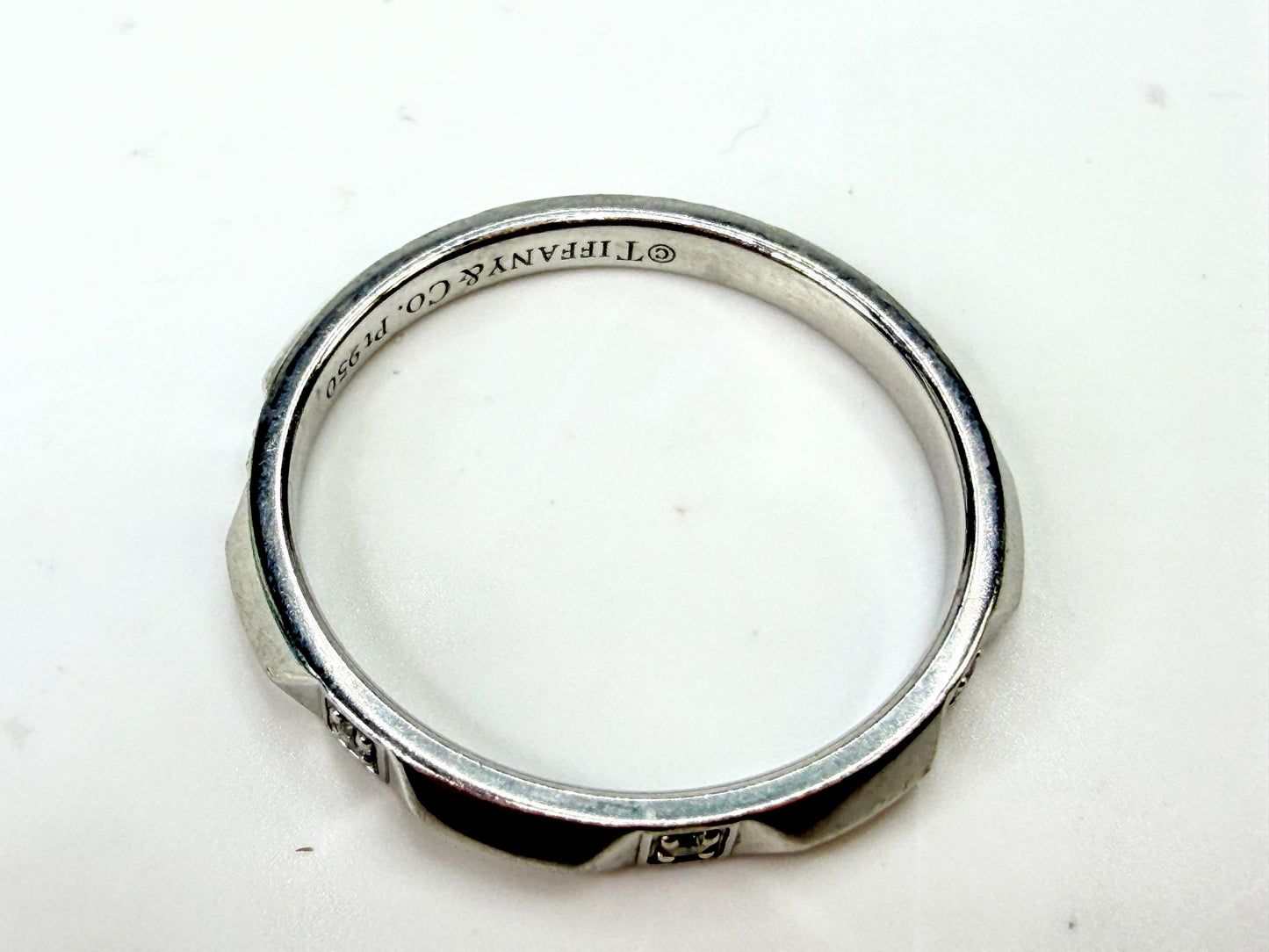Tiffany & Co. Tiffany True PT950 Platinum 7 Diamond Band Ring Size 9.75 JR1996