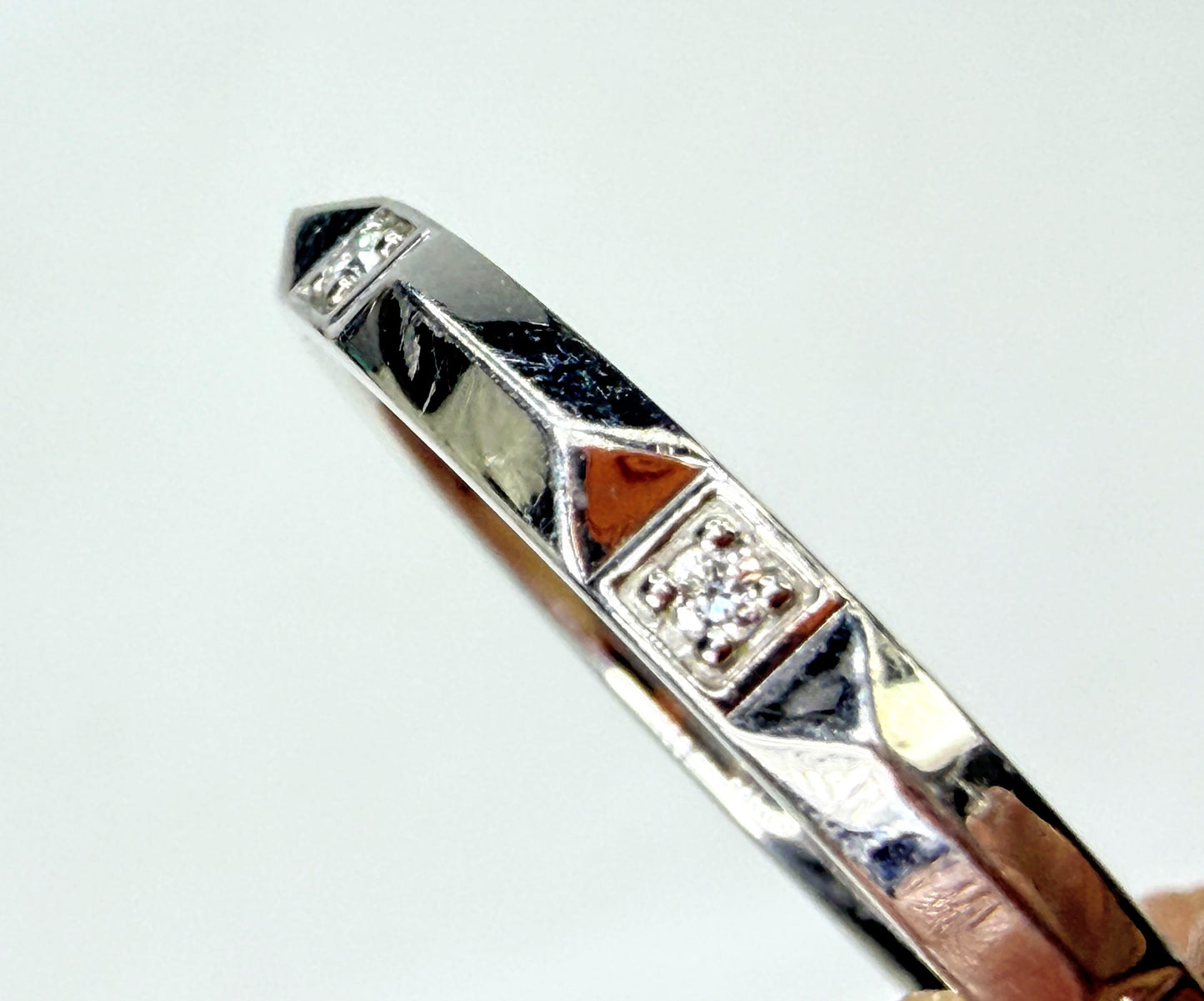 Tiffany & Co. Tiffany True PT950 Platinum 7 Diamond Band Ring Size 9.75 JR1996