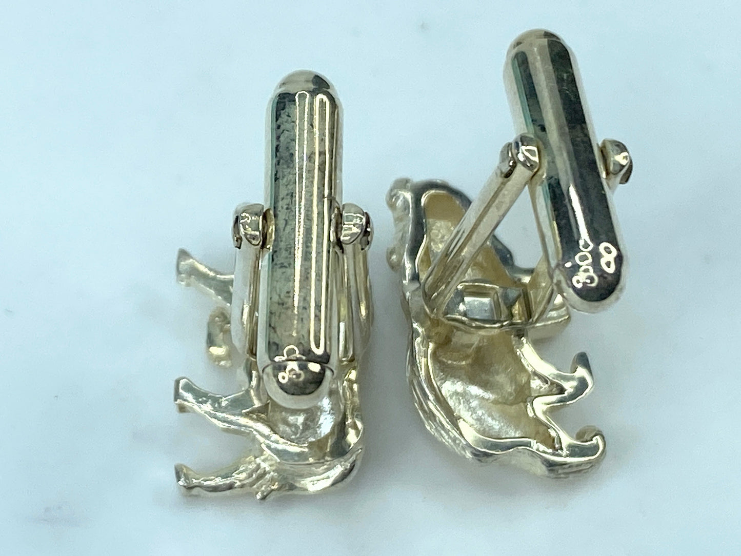 Tiffany & Co. figural Bear and Bull Sterling Silver Cufflinks 9.2g JR9576