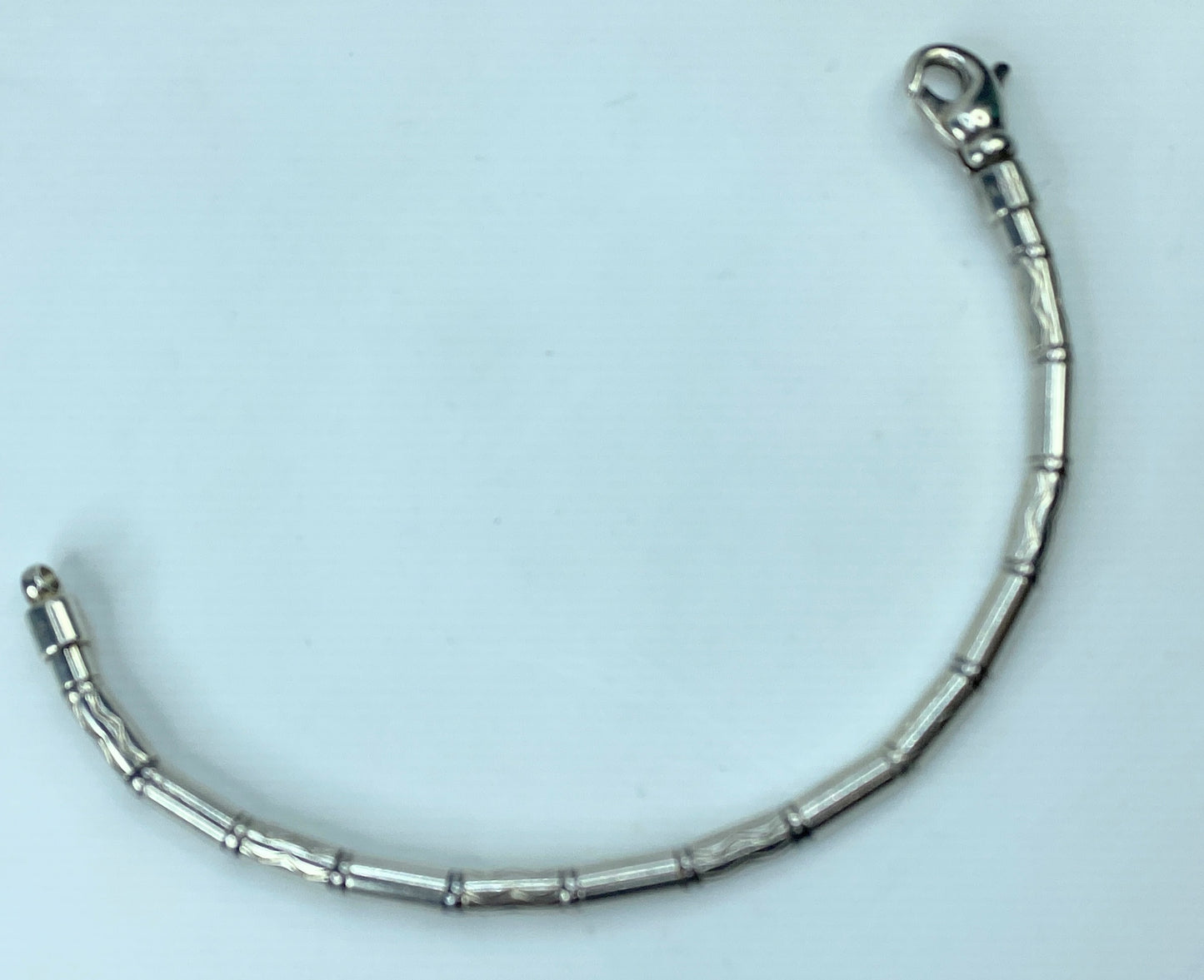 Tiffany & Co Zig Zag Aztec Bead Bracelet Sterling Silver 7.5" Germany 7.5" JR724