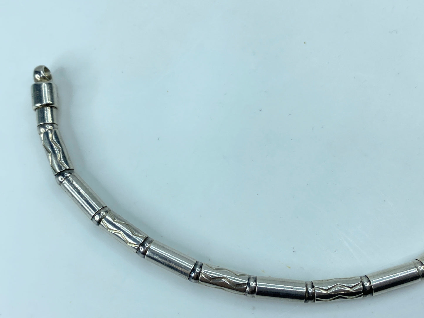 Tiffany & Co Zig Zag Aztec Bead Bracelet Sterling Silver 7.5" Germany 7.5" JR724