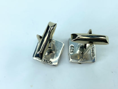 Sterling Silver 925 with 14K gold Strips formal wear cufflink 13.6g JR9577