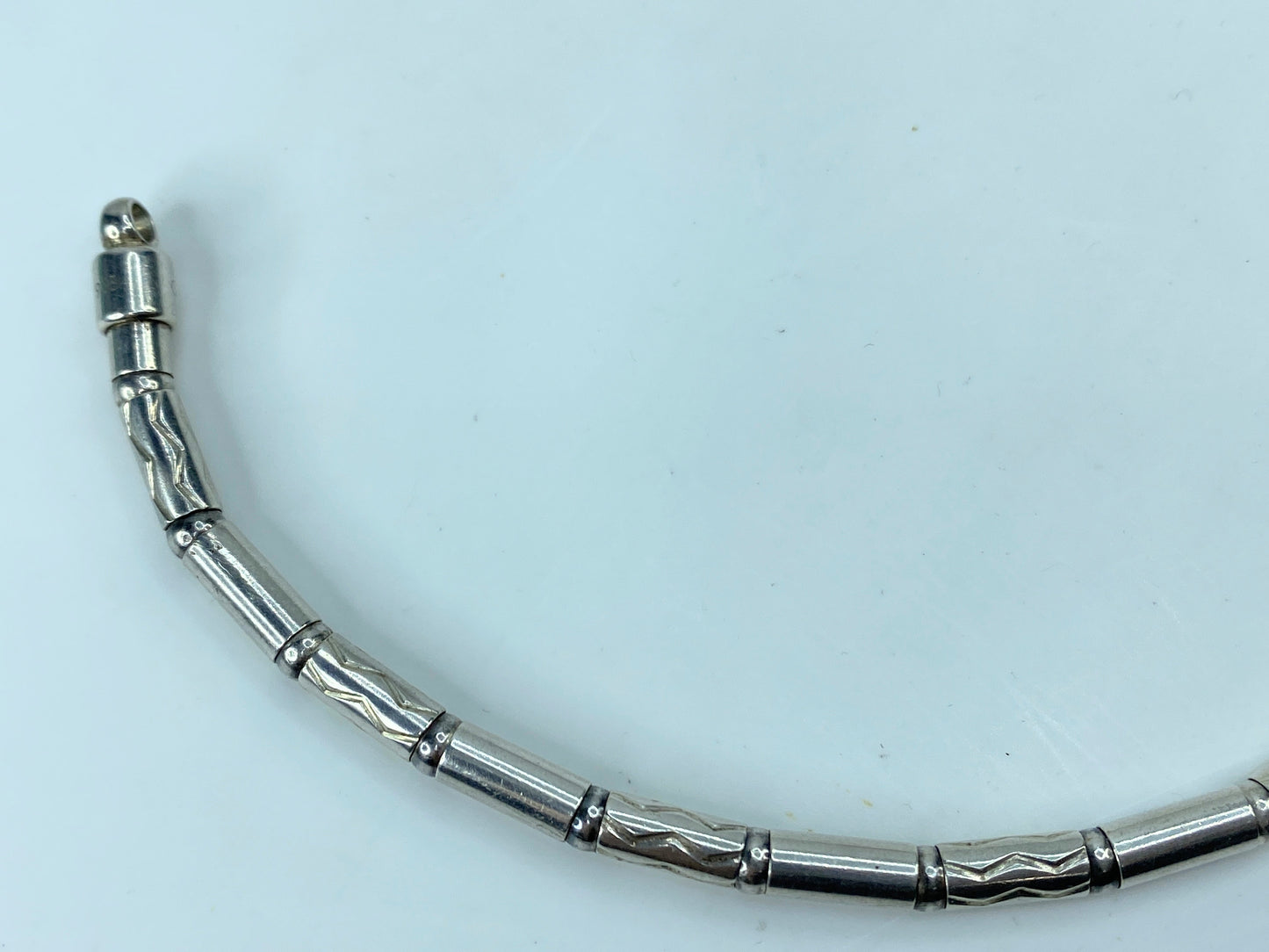 Tiffany & Co Zig Zag Aztec Bead Bracelet Sterling Silver 7.5" Germany 7.5" JR724