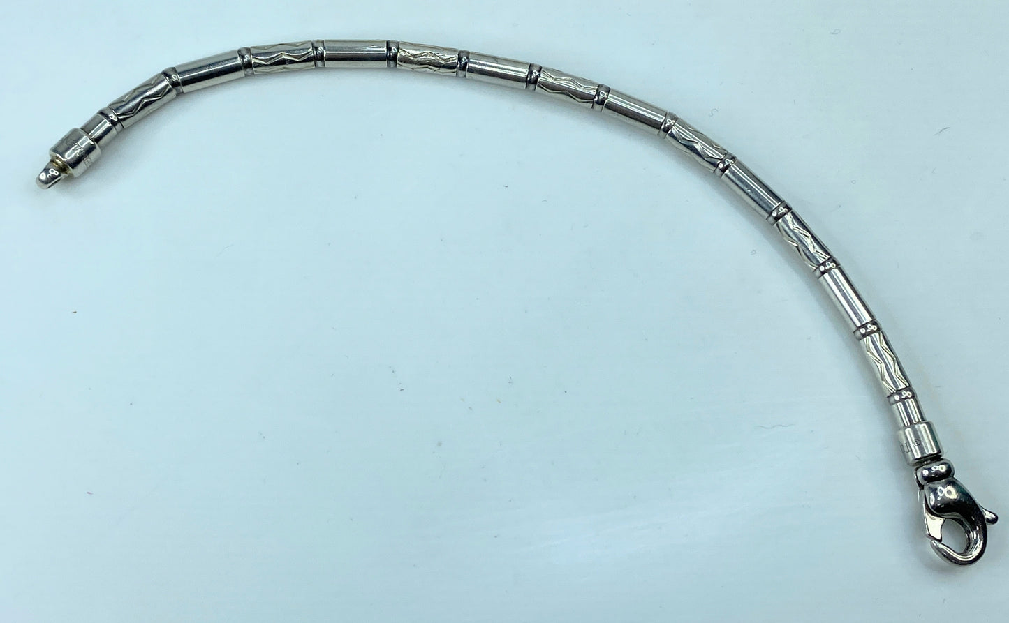 Tiffany & Co Zig Zag Aztec Bead Bracelet Sterling Silver 7.5" Germany 7.5" JR724