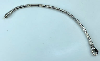 Tiffany & Co Zig Zag Aztec Bead Bracelet Sterling Silver 7.5" Germany 7.5" JR724