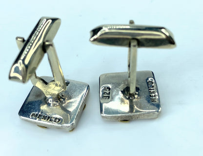 Sterling Silver 925 with 14K gold Strips formal wear cufflink 13.6g JR9577