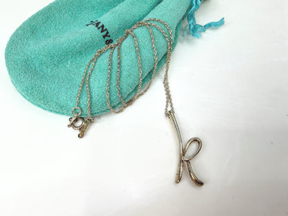 Tiffany & Co. Elsa Peretti Sterling Silver Alphabet K Necklace 17" w/pouchJR1999