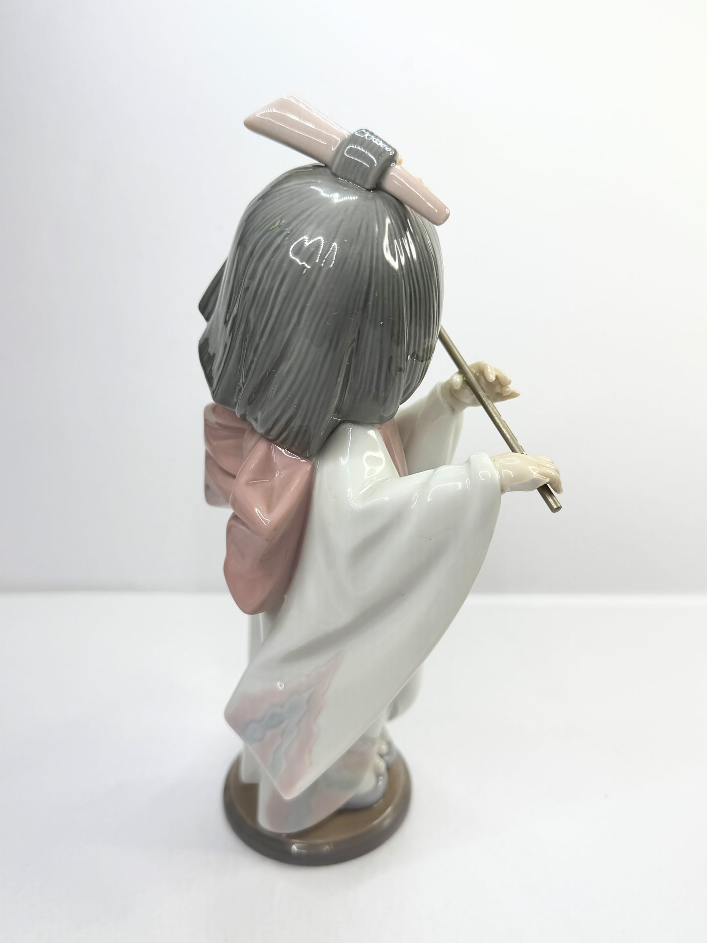 Lladro 6150 Japanese Girl Playing Flute Porcelain Figurine 7.5" Rare A771