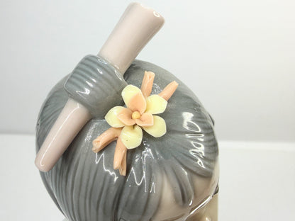 Lladro 6150 Japanese Girl Playing Flute Porcelain Figurine 7.5" Rare A771