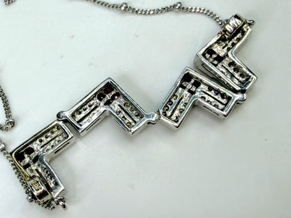 Italian 14K White Gold Ruby Diamond Expandable Cross Necklace 22.4g 17" JR2000