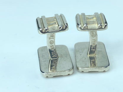 Italy Tiffany & Co Sterling Silver Atlas Roman Numeral Cufflink 15.5g JR9578