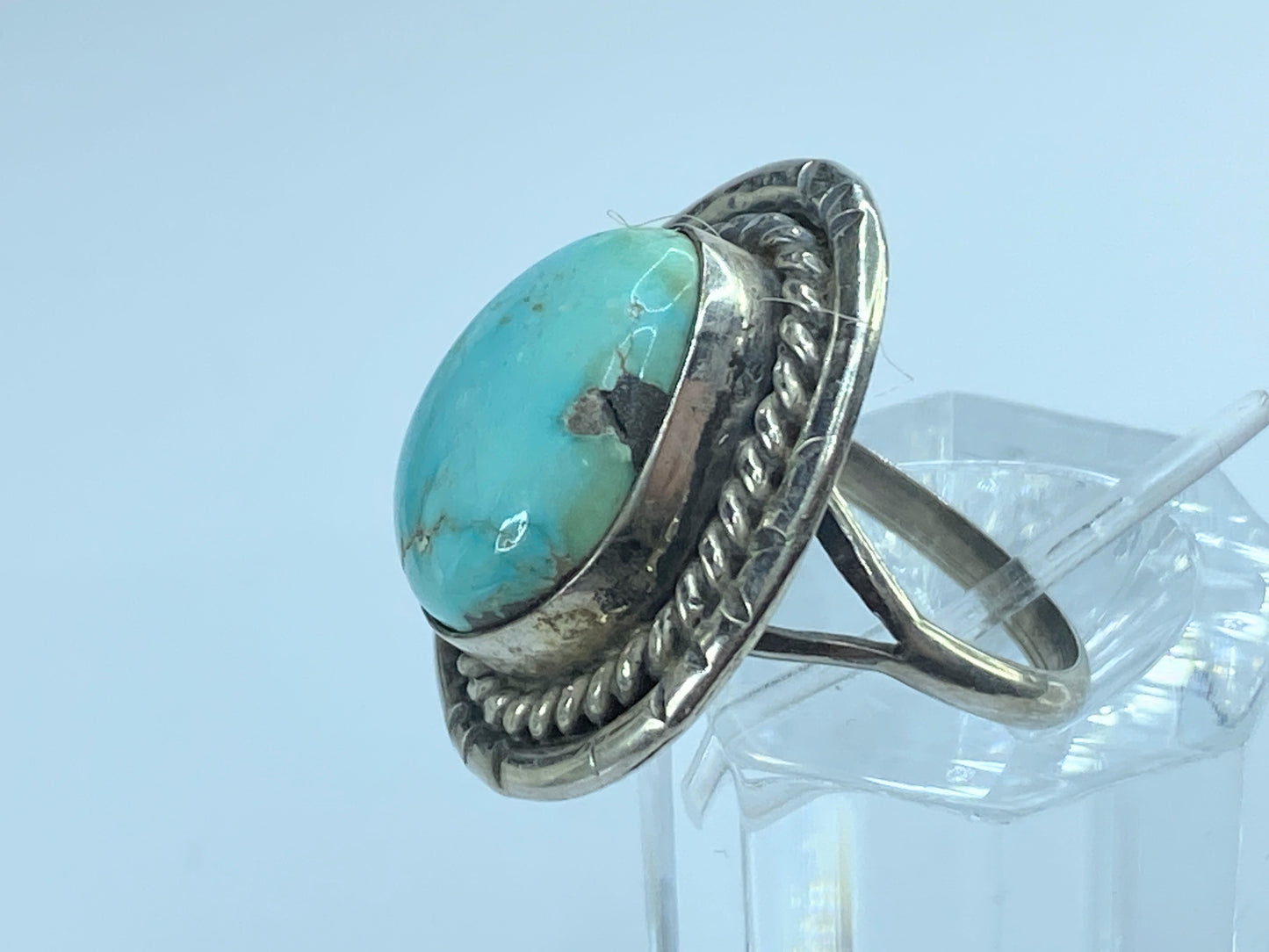 SouthWestern old pawn Blue turquoise rope accent ring