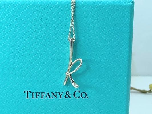 Tiffany & Co Elsa Peretti Alphabet Sterling Silver "k" Initial Necklace JR722