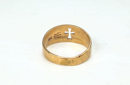 Vintage James Avery 10K Gold Narrow Crosslet Cutout Cross Ring Size 6 JR2002