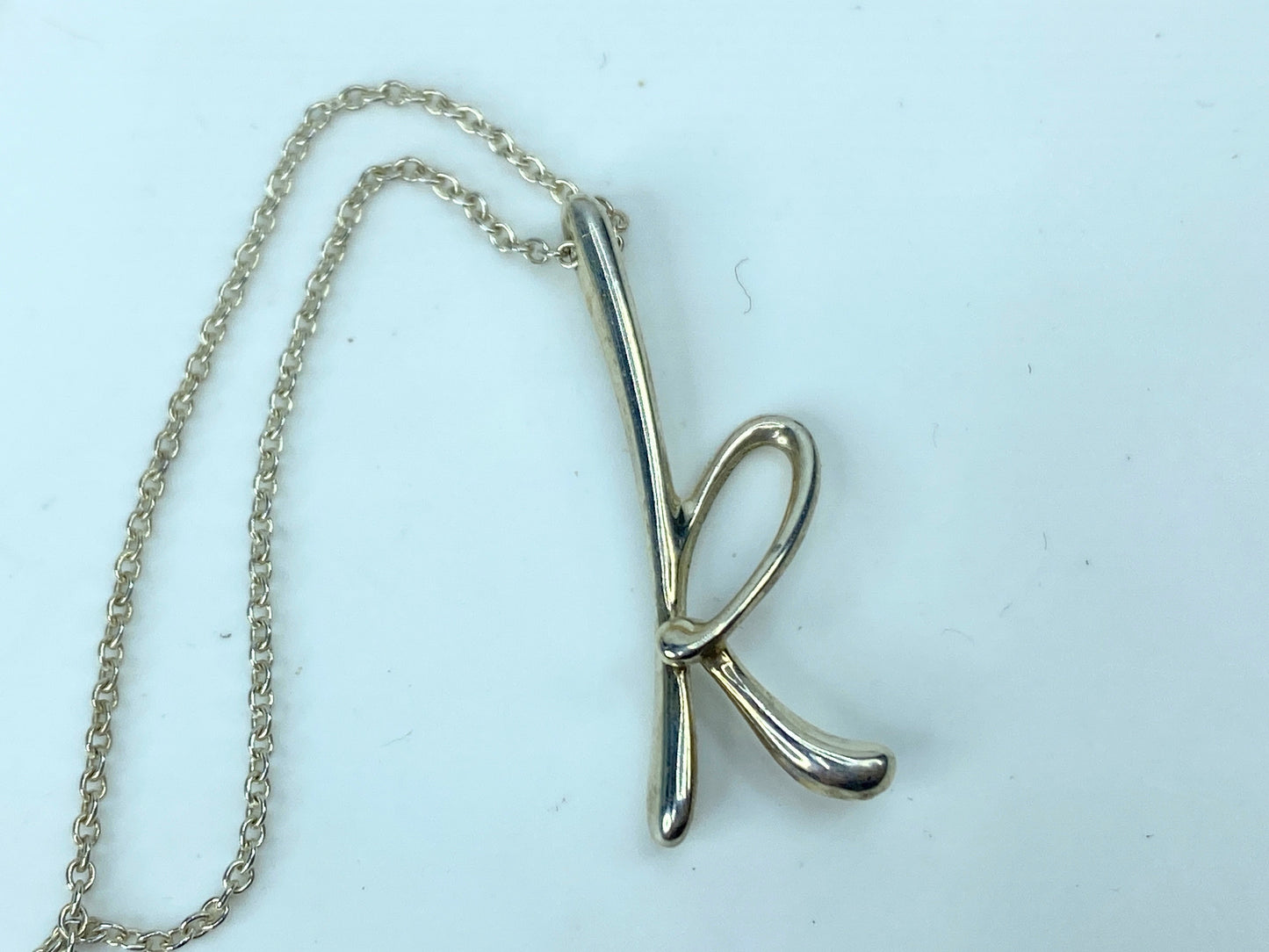 Tiffany & Co Elsa Peretti Alphabet Sterling Silver "k" Initial Necklace JR722