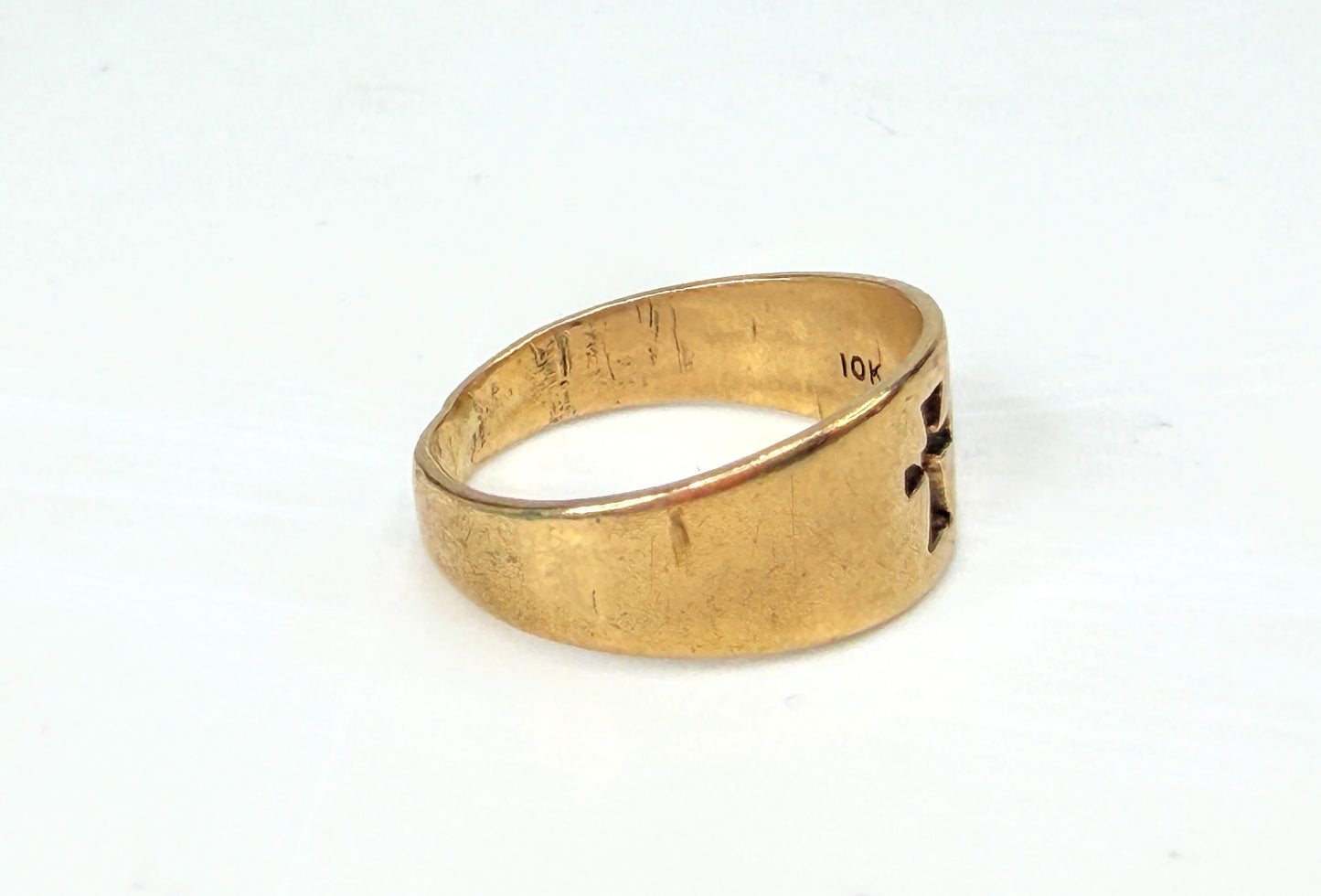 Vintage James Avery 10K Gold Narrow Crosslet Cutout Cross Ring Size 6 JR2002