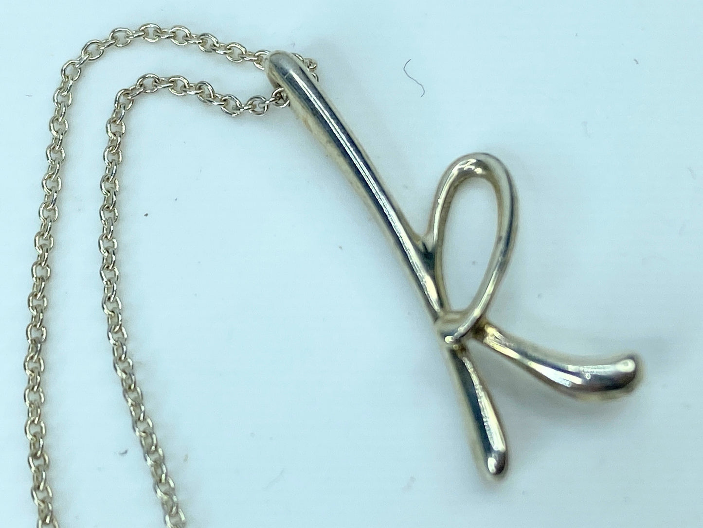 Tiffany & Co Elsa Peretti Alphabet Sterling Silver "k" Initial Necklace JR722