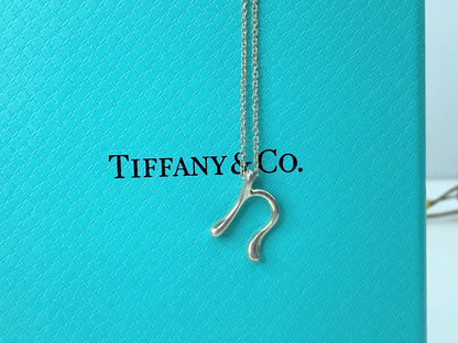 Tiffany & Co. Elsa Peretti Letter "n" sterling silver necklace 16" JR723