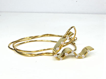 Michael Sugarman 18K Gold Diamond Meandering Pendant 14K Necklace JR1937