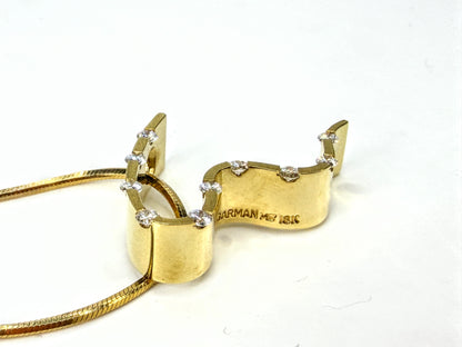 Michael Sugarman 18K Gold Diamond Meandering Pendant 14K Necklace JR1937