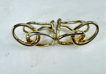 Tiffany & Co Elsa Peretti Interlocking Ovals Sterling Clip Earrings  5.3g JR2007