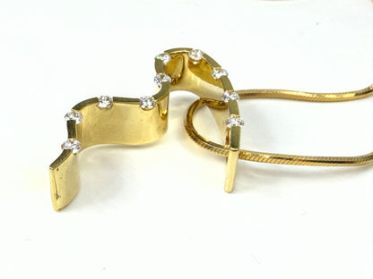 Michael Sugarman 18K Gold Diamond Meandering Pendant 14K Necklace JR1937