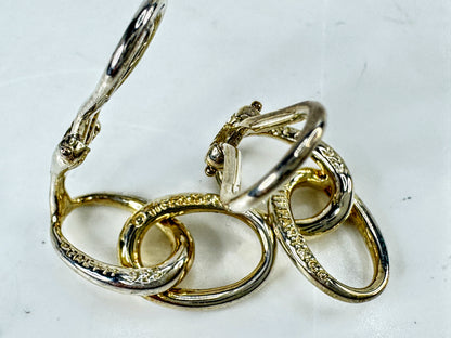 Tiffany & Co Elsa Peretti Interlocking Ovals Sterling Clip Earrings  5.3g JR2007