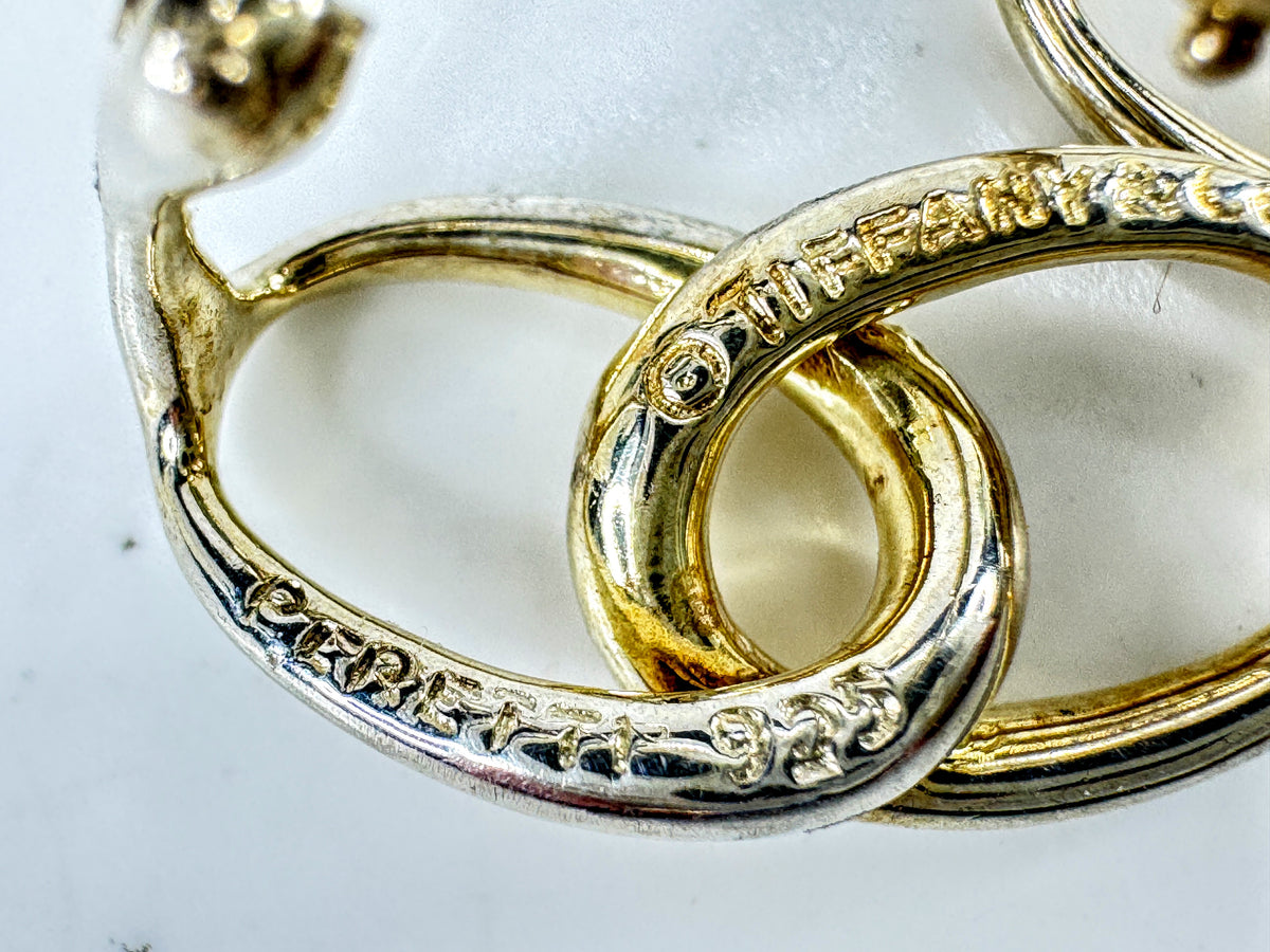 Tiffany & Co Elsa Peretti Interlocking Ovals Sterling Clip Earrings  5.3g JR2007