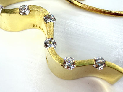 Michael Sugarman 18K Gold Diamond Meandering Pendant 14K Necklace JR1937