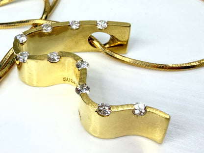 Michael Sugarman 18K Gold Diamond Meandering Pendant 14K Necklace JR1937