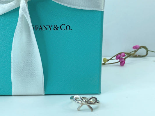 Tiffany & Co. Sterling Silver 925 Pretty Bow Ring size 7 JR725