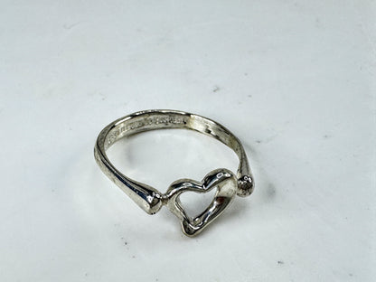 Tiffany & Co. Elsa Peretti Open Heart Sterling Silver Ring 7.5 2.4g JR2008