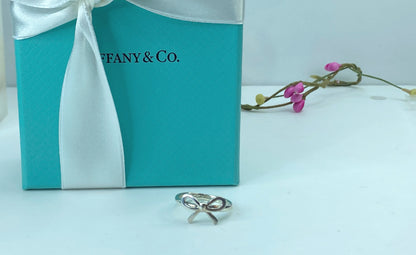 Tiffany & Co. Sterling Silver 925 Pretty Bow Ring size 7 JR725