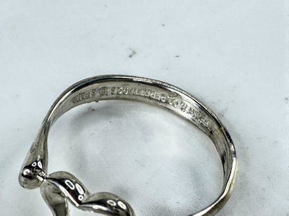 Tiffany & Co. Elsa Peretti Open Heart Sterling Silver Ring 7.5 2.4g JR2008