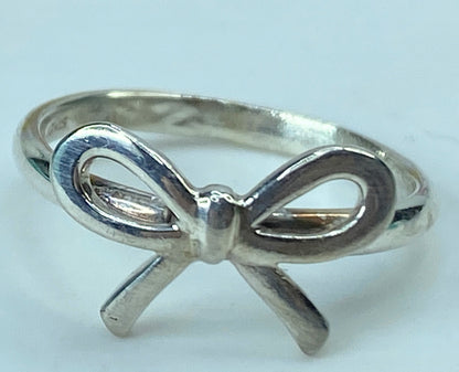 Tiffany & Co. Sterling Silver 925 Pretty Bow Ring size 7 JR725