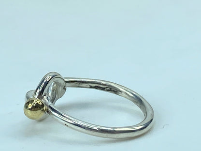 Tiffany & Co. Sterling Silver 18K Yellow Gold Love Knot Ring JR726