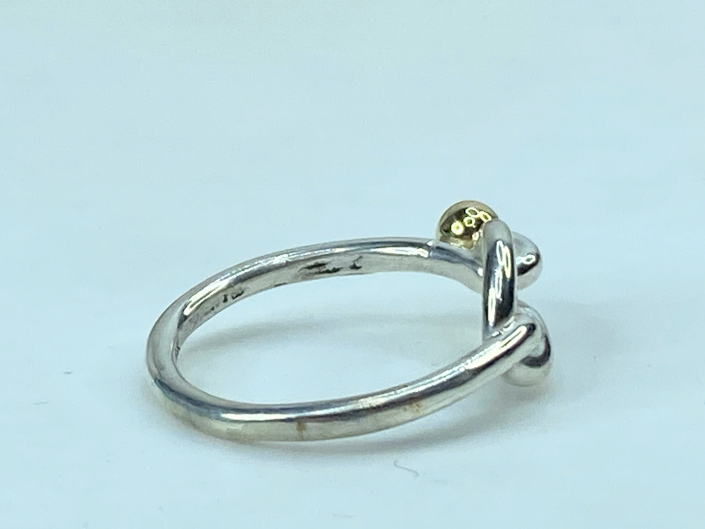 Tiffany & Co. Sterling Silver 18K Yellow Gold Love Knot Ring JR726