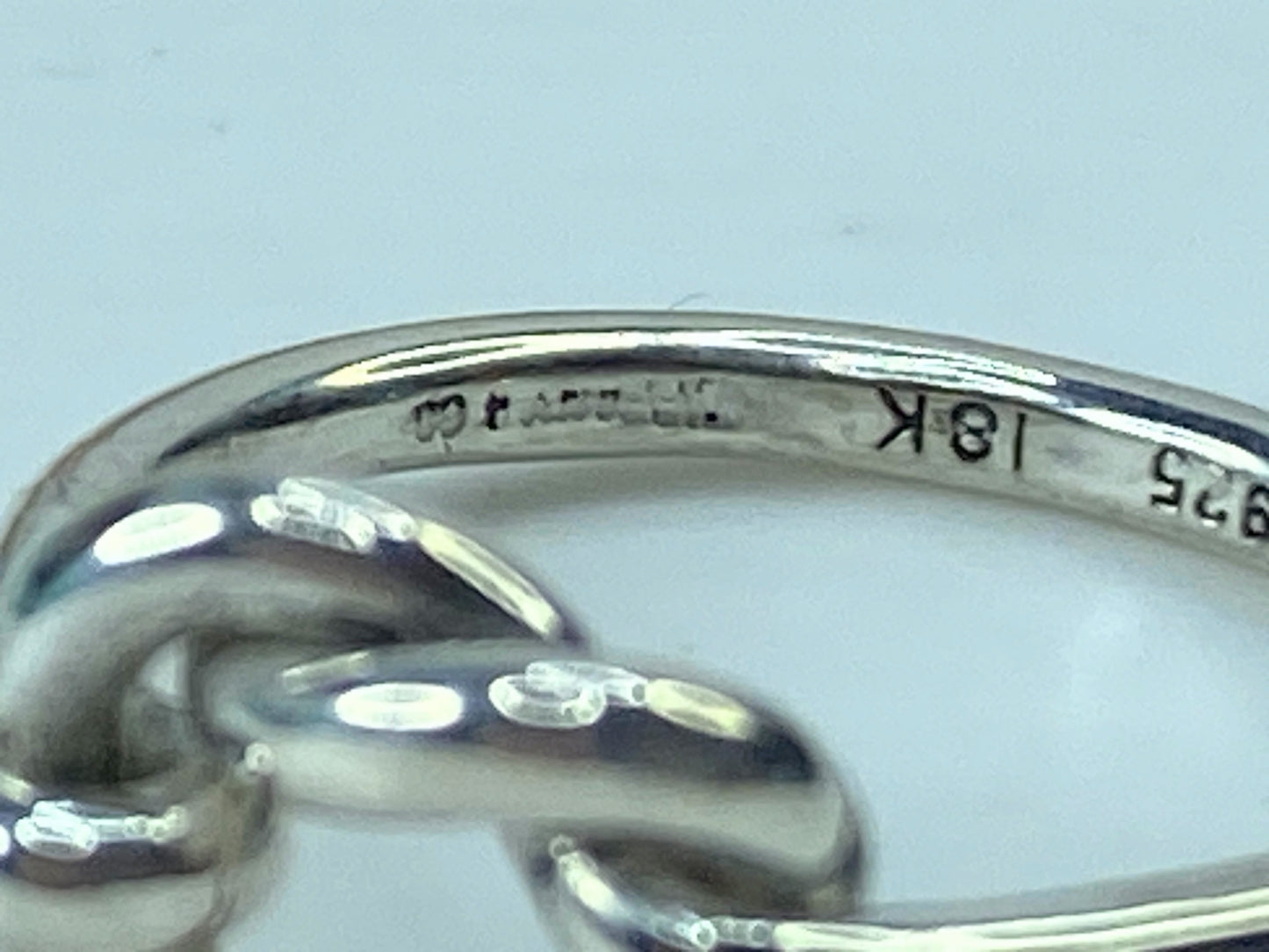 Tiffany & Co. Sterling Silver 18K Yellow Gold Love Knot Ring JR726