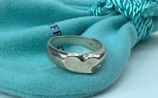 Tiffany & Co. Sterling silver wavy heart ring size 6 JR728