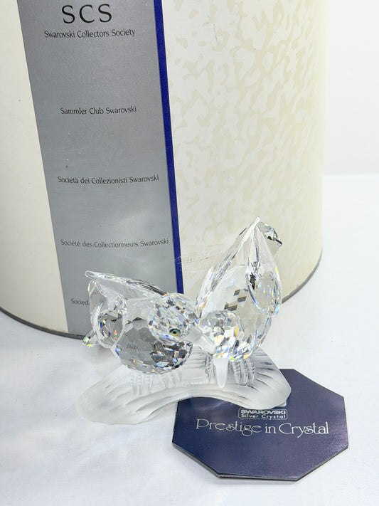 Swarovski Crystal Amour Turtledoves SCS 1989 Caring & Sharing Figurine Cert S275