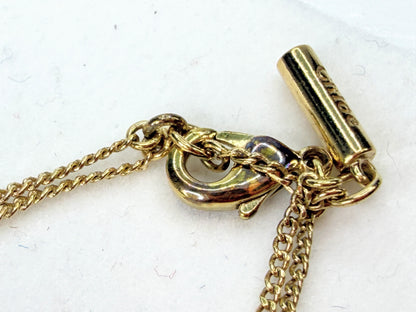 See by Chloé Gold Tone Double Chain Heart Charm Bracelet 6 1/4" GS849