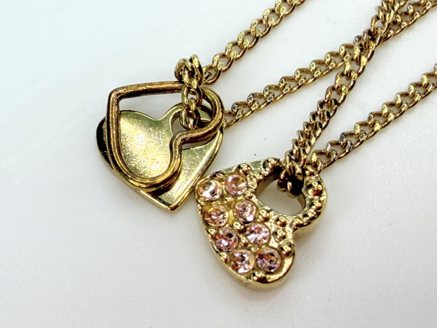 See by Chloé Gold Tone Double Chain Heart Charm Bracelet 6 1/4" GS849
