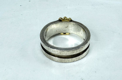 Tiffany & Co Rare Atlas 1995 Groove Love Band Ring Sterling 18K Gold 9.4g JR2013