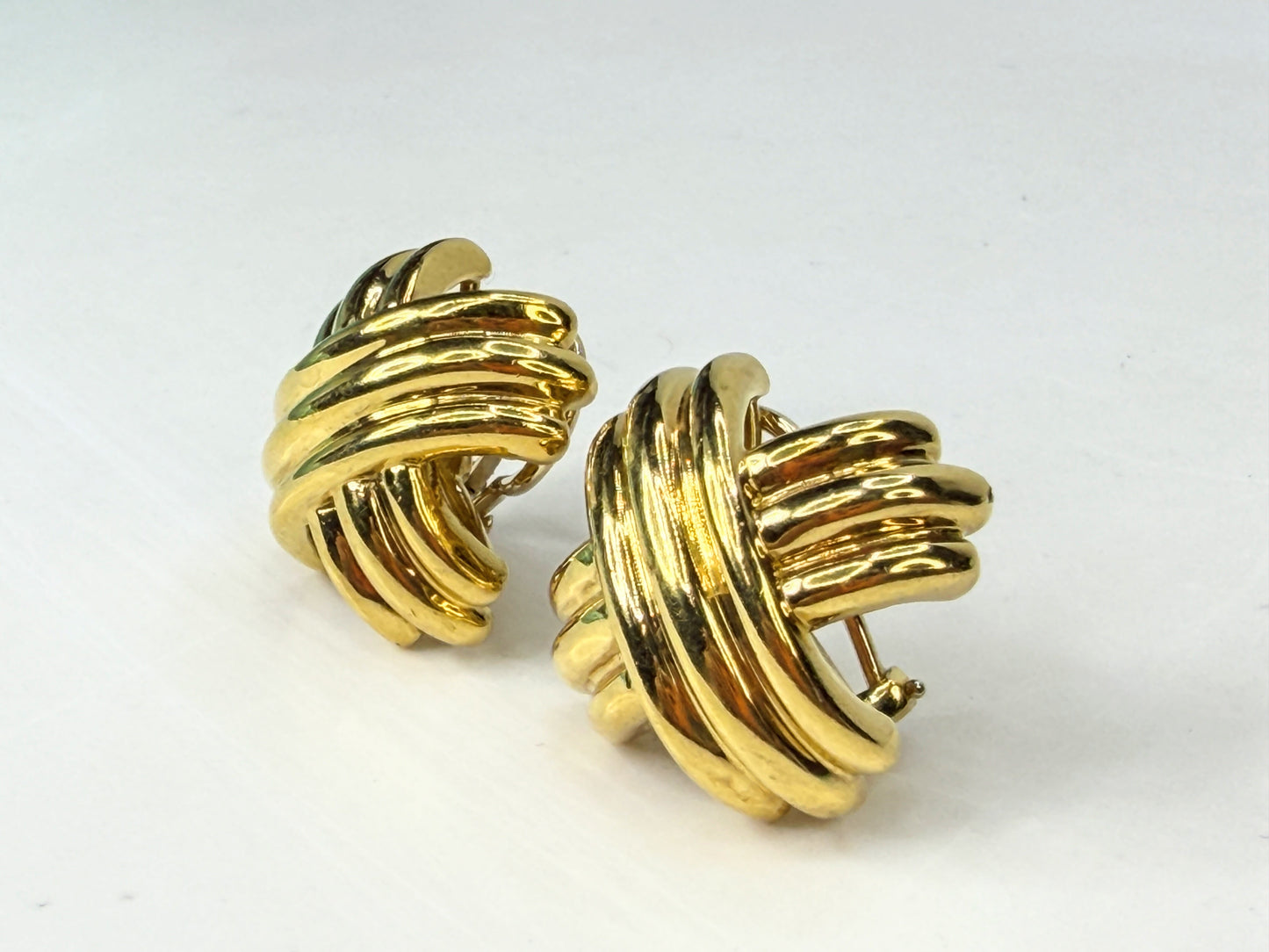 Vintage Tiffany & Co. Signature X 18K Yellow Gold Clip-On Earrings 23.4g JR1942