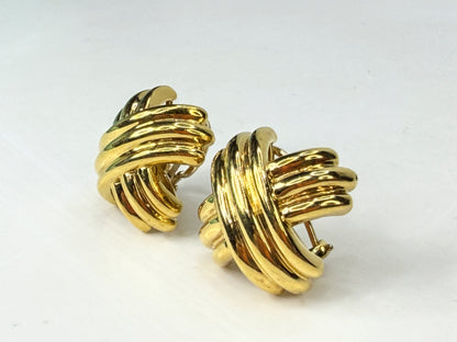 Vintage Tiffany & Co. Signature X 18K Yellow Gold Clip-On Earrings 23.4g JR1942